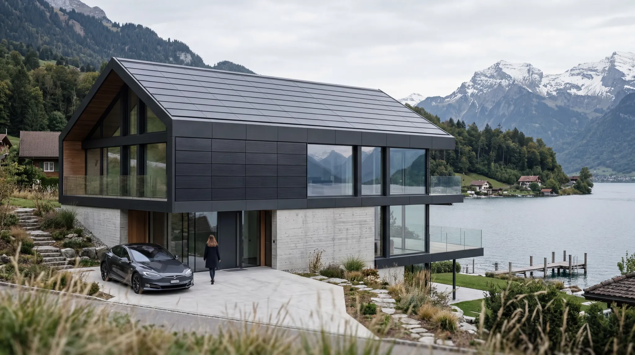 Photovoltaic installation integrated into a Swiss building