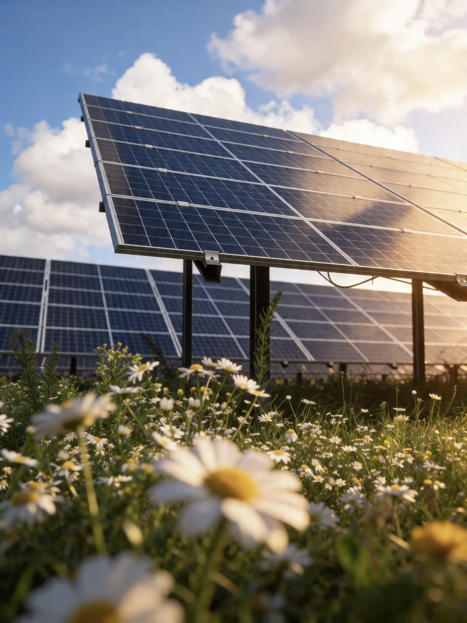 Photovoltaic solar panels installation